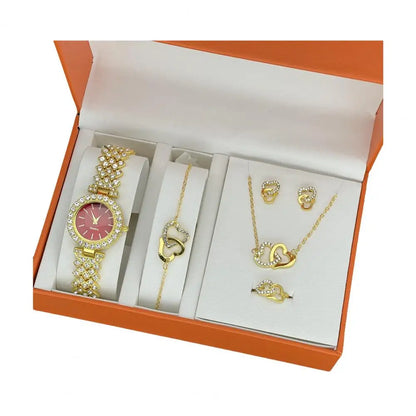 1 Set Women Jewelry Set with Gift Box Complete Collection of Quartz