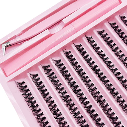 Cluster Lashes D Curling False Eyelash Clusters 200pcs DIY Lash Extension Kit With Bond And Tweezers