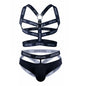 Sexy Gay Men Underwear Bondage Mens Harness Thongs Set Body Chest Costume G-string Jockstrap Lingerie Man Halter Neck Hollow Out