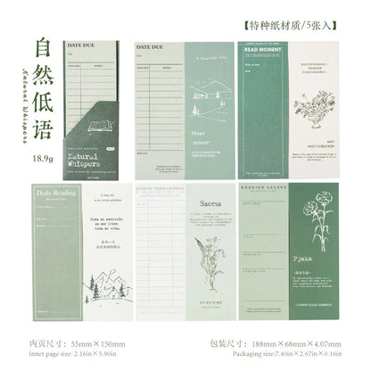 Journal GO 5pcs Ins Style Vintage Bookmark Creative Notes Book Mark for Students School Office Supplies Stationery