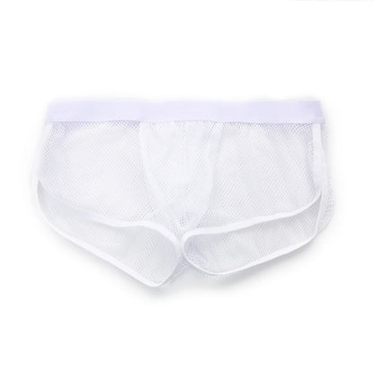 Sexy Man Boxers Transparent Mesh Underwear Men's Inner Pouch Panties Side Split See Through Boxer Shorts Boxershorts Underpants