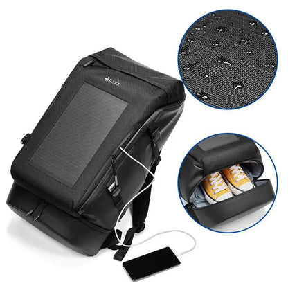 Men's Backpacks Solar-powered charging travel bag Large capacity outdoor sports hiking bag Multi functional shoulder bag