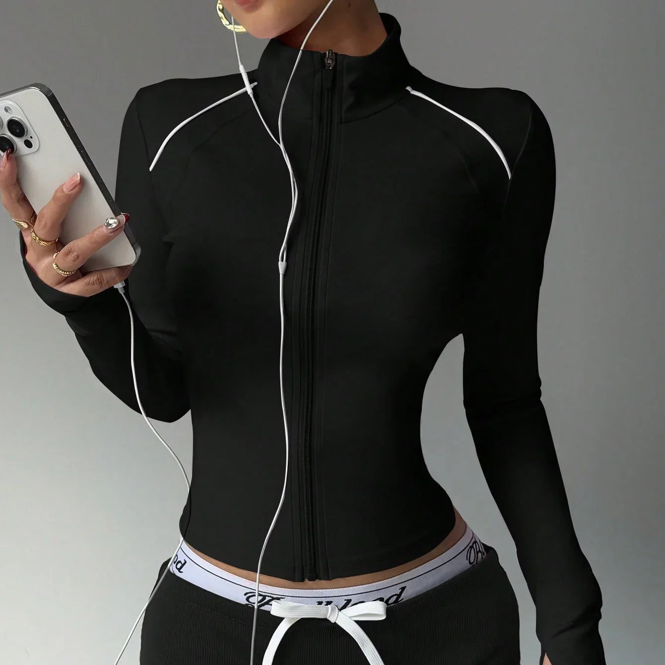 Women’s Seamless Long Sleeve Zip Yoga Jacket