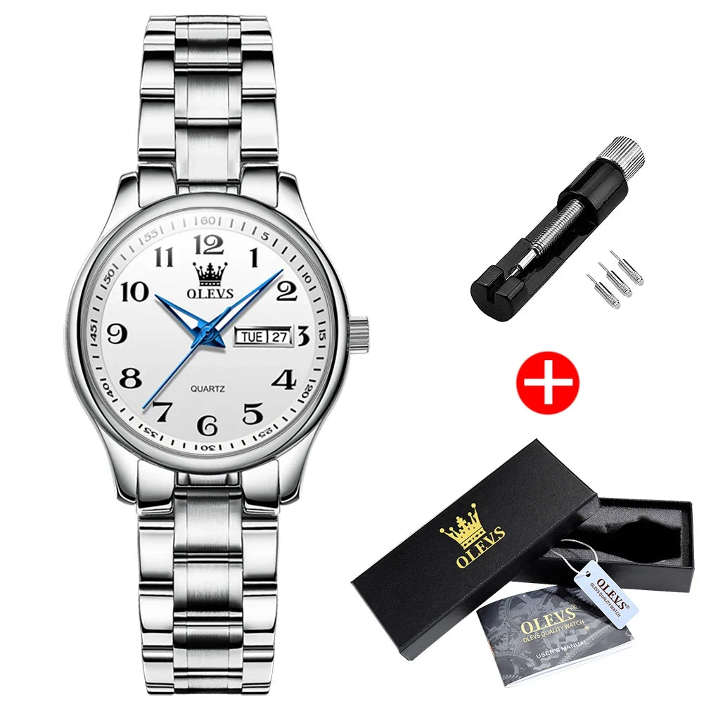 Women's Arabic Numeral Day-Date Bracelet Watch
