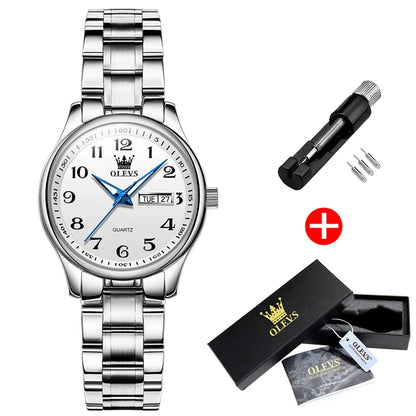 Women's Arabic Numeral Day-Date Bracelet Watch