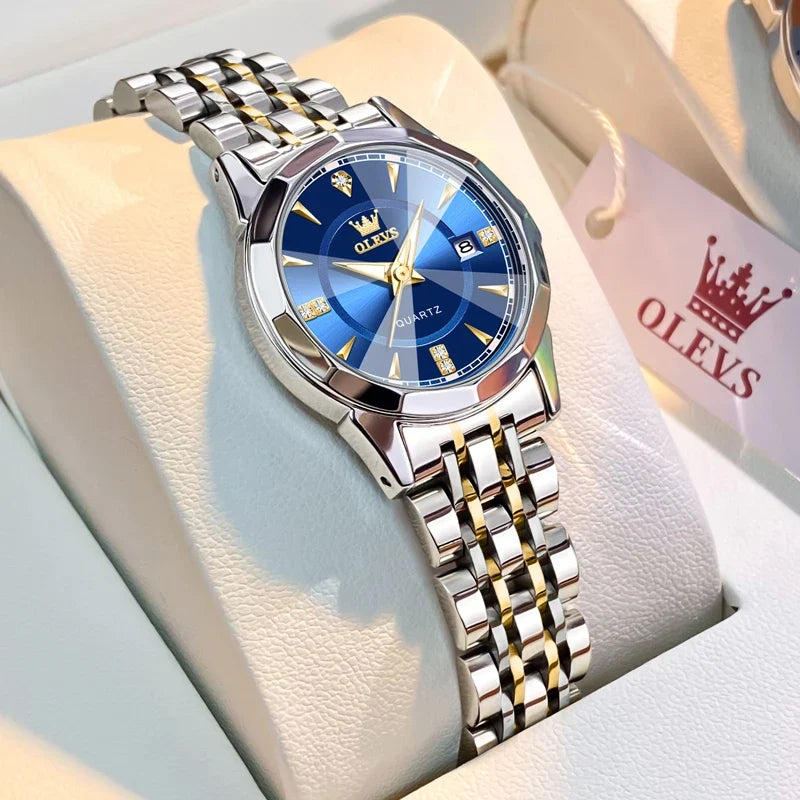 Women's Faceted Dial Quartz Bracelet Watch