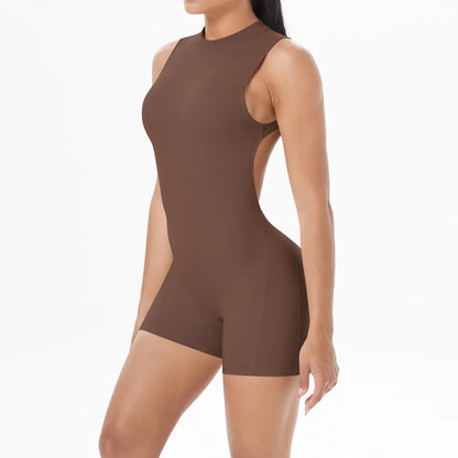 Women's Scrunch Gym Suit with Zipper