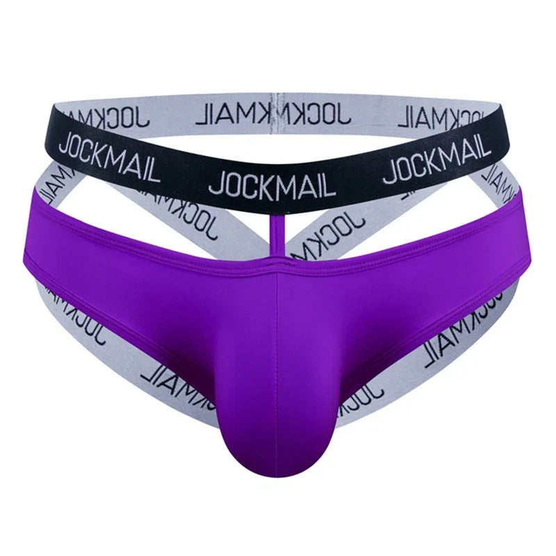 Jockmail Men Sexy G String Thong Erotic Jockstrap Bondage Gay Underwear Penis Pouch Strap Harness Hollow Lingerie Sissy Panties