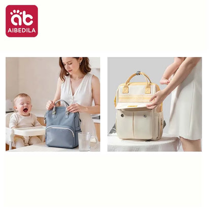 Aibedila Maternity Diaper Backpack Large Capacity Multifunctional