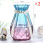 European Style Glass Vase Geometric Glass Vases Hydroponic Plant Bottle Flower Arrangement Pot Home Office Desktop Decor
