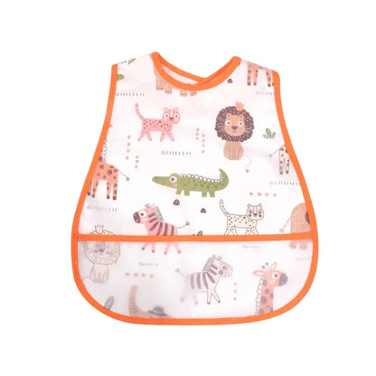 2023New Cartoon Pattern EVA Waterproof Pocket Lunch Feeding Bibs Adjustable Baby Bibs Cute Children Baby Apron Kids Burp Cloths