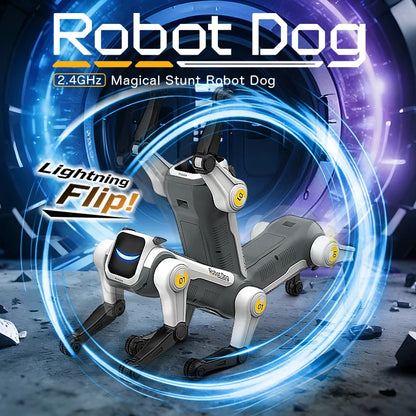 2.4Ghz Remote Control Stunt Robot Dog, Singing & Dancing Smart RC Robot Pet Toy, Fun Electronic Gift for Kids Age 8+