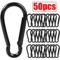 50/10pcs Mini Carabiner Keychain Alluminum Alloy D Type Buckle Spring
