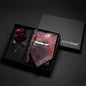 Wine red Men Tie Paisley Silk Tie Pocket Square Cufflink Luxury Gift Box Set Wedding Gravat Accessories Neck Tie For Men