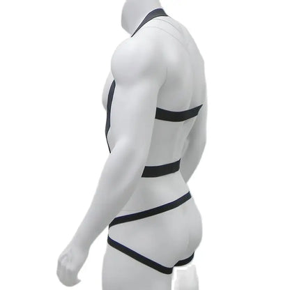 CLEVER-MENMODE Elastic Bondage Harness Mens G-string Thongs Set