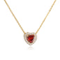 HECHENG Luxury Colored Crystal Heart Pendant Ocean Heart Necklace Brass Golden Plated Material Women's Wedding Necklace