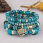 DIEZI Ethnic Bohemian Multicolor Crystal Beads Strand Bracelets Women Men Heart Tree Of Life Charm Bracelet Pulseira Feminina