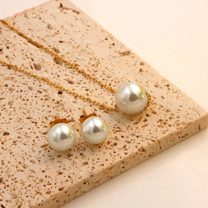 316L Stainless Steel FashionElegant One Pearl Necklace Charms Chain Choker Necklaces & Pendant For Women Jewelry gift
