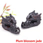 Dragon Head Statue Natural Gemstone - Plum Blossom Jade