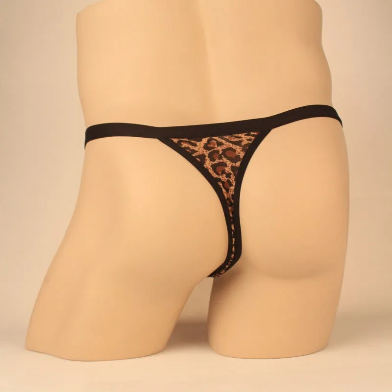 Leopard Men's Chastity Briefs Bondage Stripper Sexy Thong Mens Erotic Panties lover game Male G-String Adult game Sex Toys Panty