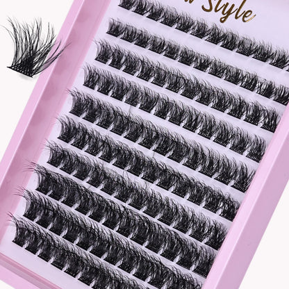Lash Clusters 120pcs Cluster Lashes 8-16mm Individual Lashes Extensions Natural Look Lashes D Curl Fluffy Cluster DIY Eyelash