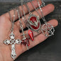 5pcs Gothic Necklace Set for Women Halloween Jewelry Heart Bat Spider