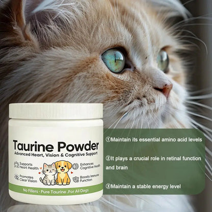 30g Taurine Supplement Powder for Cat Dog Supports Heart Vision Cognitive Health Essential Amino Acid Pet Nutritional Supplement