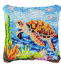 Lighthouse Sailing Latch Hook Set Embroidery Latch Hook Kit Marine Animals Latch Hook Pillow Set Button Pad Package Handmade DIY