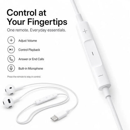 Official Apple EarPods Wired Earphones 3.5mm Lightning USB-C Connector with Mic Volume Control for iPhone iPad Mac