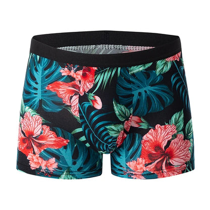 4-piece MEN'S Fashionable and Charming Flower Underwear