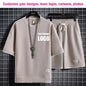 Personalized Custom Print Short Sleeve  T-Shirt Sport Shorts 2 Piece Sets Men's Summer Outfit Breathable and Quick-drying