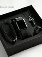 Men's LED Square Watch And Jewelry Set Birthday Gift Non-Smartwatch Box Not Included