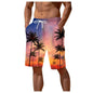 Men's Palm Tree Gradient Pattern Fashion Shorts Boys Summer Cool Hawaii 3D Printed Casual Swim Trunks Quick Dry Surfboard Shorts