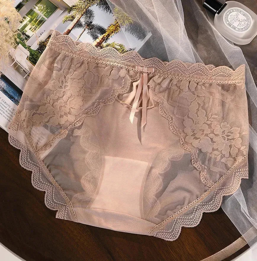 XL-3XL Big Size Women Lace Panties Summer Transparent Hollow Briefs Female  Lingerie Sexy Underwear Breathable Underpants New