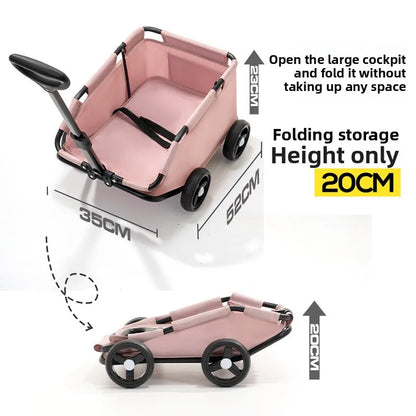 4-Wheel Dog Stroller with Sunshade Cover Pet Carrier for Outdoor Travel Shopping Walking Suitable for Small Dogs and Cats