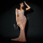 Caroline Sparkly Mermaid Evening Dresses for Women Strapless Corset