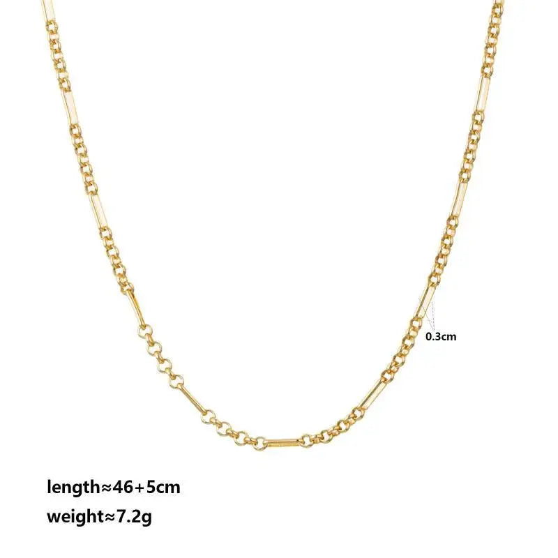 Minimalist Women's Geometric White Zircon Necklace Thin Bead Chain Pendant Non-fading for Casual Wear Birthday Gift