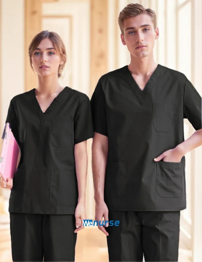 Unisex Medical Scrub Set Top & Pants Cotton