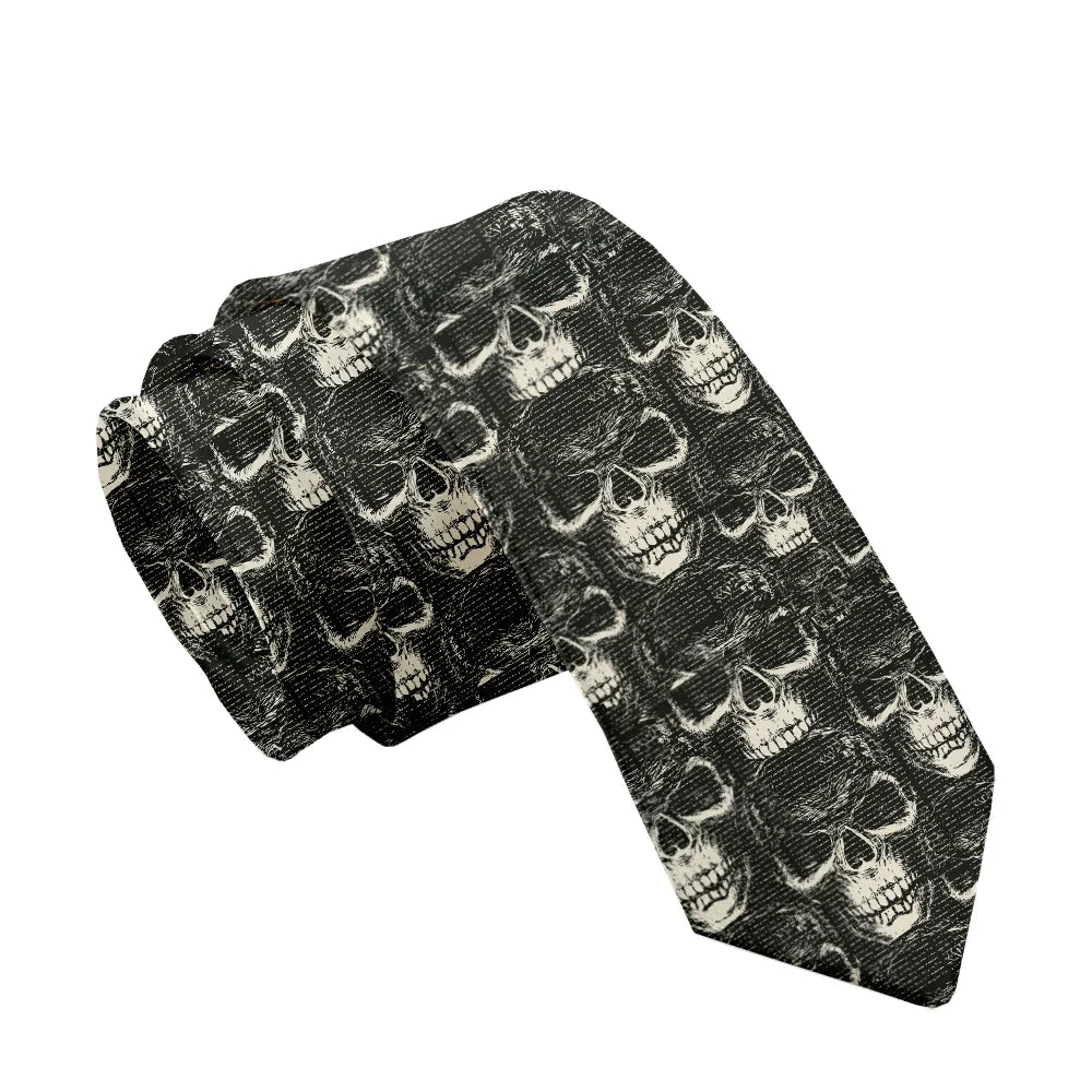 Fashion skull 3D printed tie art design personality tie adult 8cm wide polyester slim shirt suit party accessories
