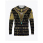 Ancient Egyptian Horus Print Summer Men's O-Neck T-shirt Casual Long Sleeve Oversized Pullover Fashion Tops Trend Men Clothing