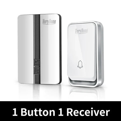 VeryHome Wireless Doorbell Waterproof Self-powered Button Smart Door Bell Sets Home Welcome Outdoor House Chimes  Receiver