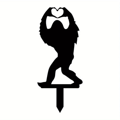 Metal Decorative Garden Stakes Sasquatch Gifts For Men Women, Sasquatch Statue Decorations Outdoor,Iron Art, Iron Art Silhouette