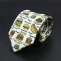 New Design Novelty Mens Ties Soft Skinny Necktie Lips Skull Fish Hamburger Patten Print Ties For Men Wedding Party Accessories