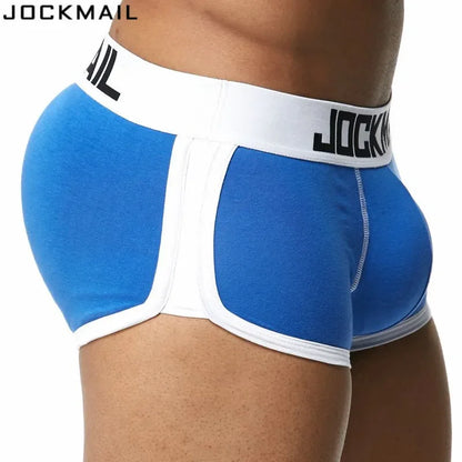 Men Trunks Built-in Fake Butt Hip Lifter Enhancer Shorts Boxer Padded Underwear Underpants Breathable with Removable Pads