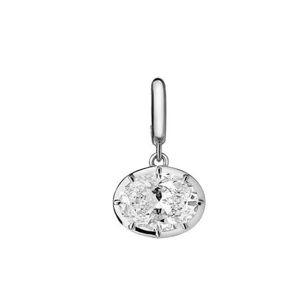 Minimalist Women's Geometric White Zircon Necklace Thin Bead Chain Pendant Non-fading for Casual Wear Birthday Gift