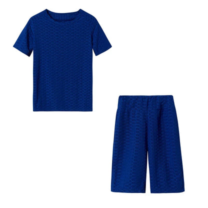 New Summer Round-Neck Solid Color Short-Sleeved Two-Piece Yoga Shorts