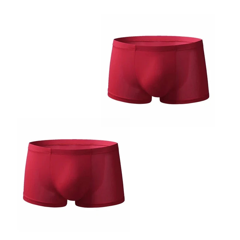2PCS/Lot Man Underpants Boxershorts Ice Silk Cool Men Boxer Trunk Underwear Men’s Panties Pajama Shorts Loungewear Arrow Pants