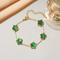 Lucky Five-Leaf Flower 18k Gold Plated Stainless Steel Bracelet Women's Exquisite Five-Pointed Star Luxury Party Jewelry Gift