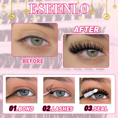 Individual Lashes 8-16mm 200pcs Cluster Lashes Natural Look Mixed Tray DIY Eyelash Extension Volume Lash Clusters Eyelashes Long