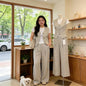plus Size Casual Style Three Piece Set Women's Summer New White T-Shirt Sleeveless Tank Top Wide Leg Pants Ensemble